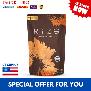 Organic RYZE Mushroom Coffee  - β 30 Servings Per Pack Free Shipping, Fast Delivery